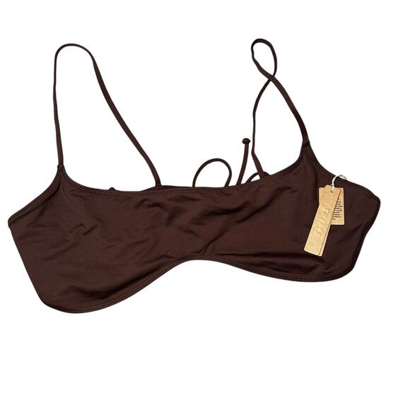 SKIMS Kim Kardashian Micro scoop cocoa brown string bikini top size 4x plus NWT - Picture 2 of 6